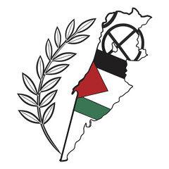 Clean Flat Palestine Architecture Vector