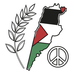 Simple Palestine Iconic Landmark Vector