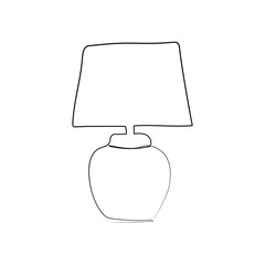 One line drawing of a table lamp