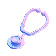 Isolated 3 d rendered stethoscope on white background for medical concepts