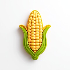Isolated corn cob on white background fresh harvest concept