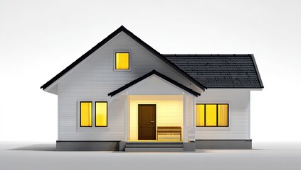 Isolated house illustration modern architecture residential home concept