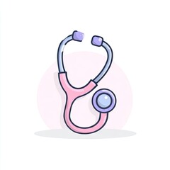 Fototapeta premium Medical stethoscope icon on white background for healthcare design concept