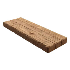 Rough wooden plank isolated on transparent background