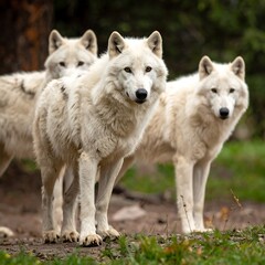 Fototapeta premium Arctic Wolves in a Group.