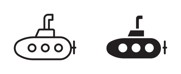 underwater submarine icon, vector illustration,