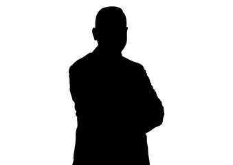 腕組みをする男性のシルエット6