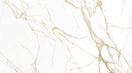 White marble background with golden veining, perfect for kitchen tiles, bathroom walls or floor designs, and interior decoration, presented in a high-definition close-up view.