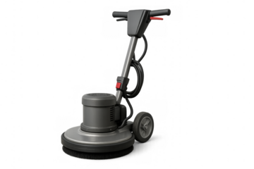 Floor buffer cleaning machine with transparent background