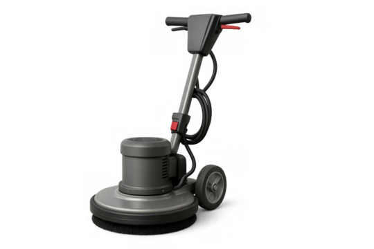 Floor buffer cleaning machine with transparent background