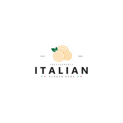 Italian food  logo, italian restaurant logo design illustration vector