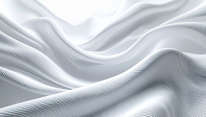 Flowing white fabric with soft folds creating a calm and elegant abstract background.
