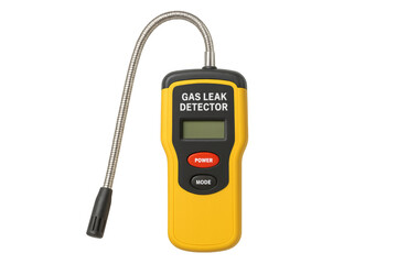 Yellow gas leak detector measuring safety level