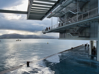 Santander Bay with Centro Botín - A perspective shot of Santander's bay, with the elevated modern...