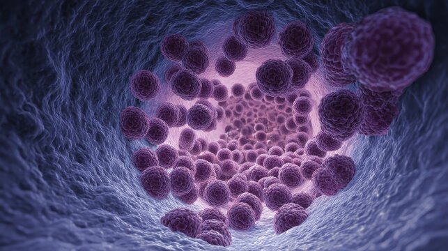 Detailed View of Human Paneth Cells with Coarse Granules in Crypts