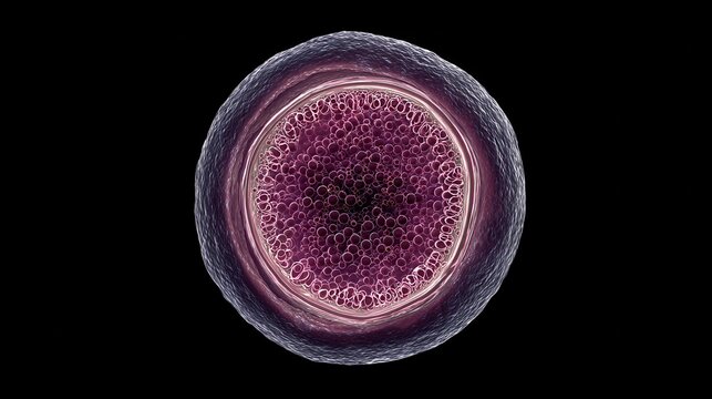 Detailed View of Human Oocyte with Zona Pellucida Structure