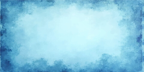 Grunge blue sky background with clouds and texture
