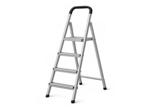 Aluminum stepladder with three steps for household chores