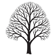 Obraz premium Bare Winter Tree Silhouette Illustration