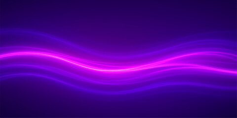 Abstract purple background with flowing waves and glowing texture
