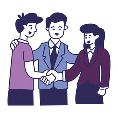 collaboration and handshake illustration vector design