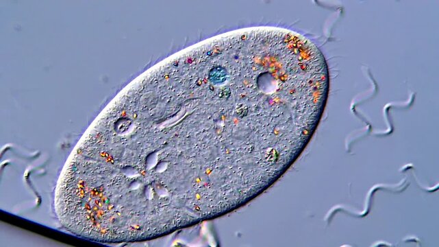 Paramecium under DIC microscope 