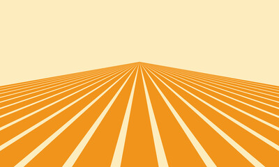 Abstract graphic of orange parallel lines converging to a vanishing point, creating a sense of depth and perspective.