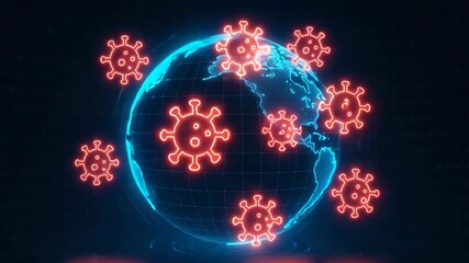 A digital globe illustrating the impact of viruses, showcasing interconnectedness and health challenges worldwide. - Powered by Adobe