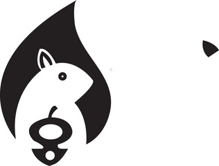 Squirrel Symbol Logo. Vector Illustration.
