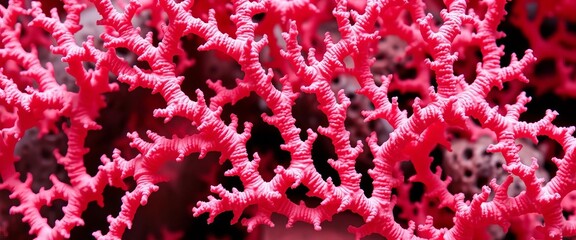Intricate pink coral branching pattern, reminiscent of a sea reef, underwater, element