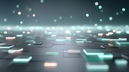 Futuristic Holographic Interface with Glowing Lights in Dark Environment Abstract Digital Display