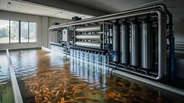 Fish farm indoor water management