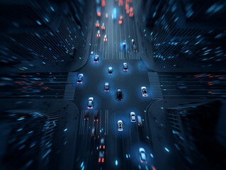 Smart Mobility in a Futuristic Cityscape