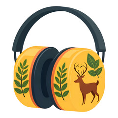 hunter earplugs icon cartoon vector ear protection