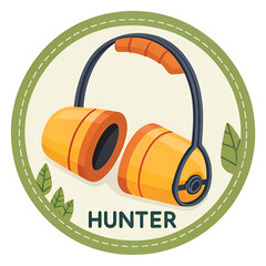 hunter earplugs icon cartoon vector ear protection