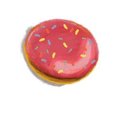 Doughnut with strawberry glaze and sprinkle 