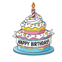 Birthday Cake with Candle