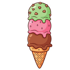 Strawberry Ice Cream Cone

