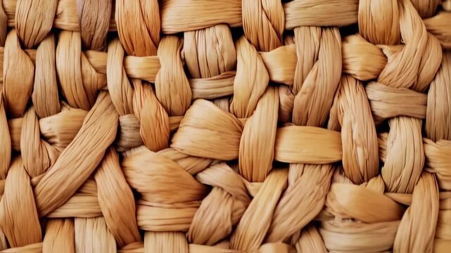 Close up of woven natural fiber texture background.