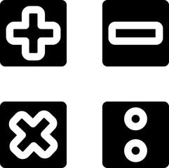 Fototapeta premium Math Symbols: Addition, Subtraction, Multiplication, Division