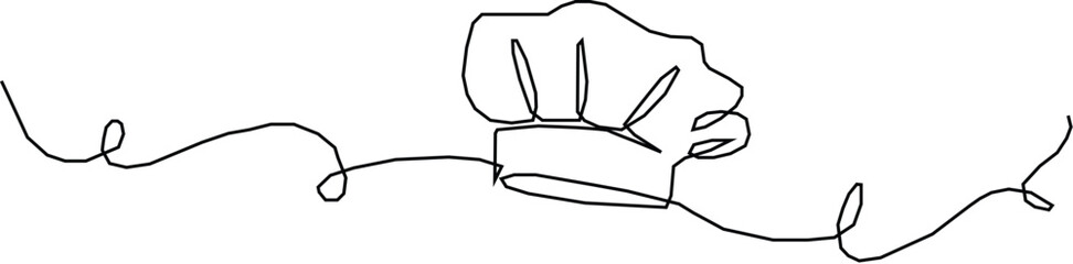 Continuous one line drawing of chef hat or cap. One line drawing illustration of hat chef. one continuous line drawing of cook hat uniform. 