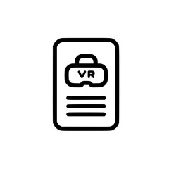 vector of text file and VR headset icon for tech innovation and immersive learning content