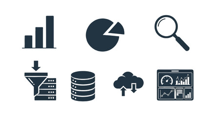 Data Analysis and Management Icons