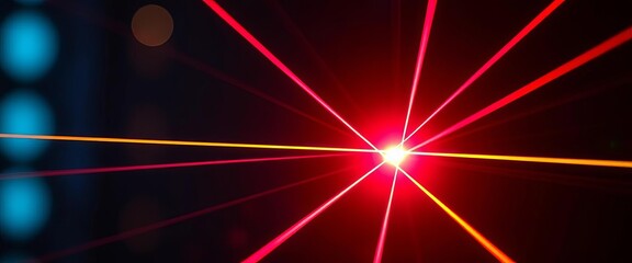 Close-up of glowing laser blades crossing, vibrant colors, energy weapon, neon