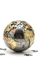 Puzzle Globe World Map.