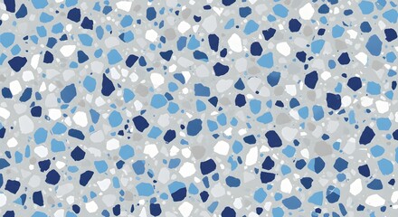 Blue Terrazzo Seamless Pattern Texture Background