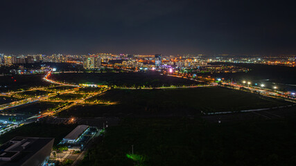 Colorful Saigon City at night