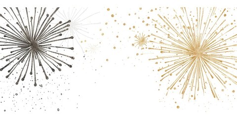 Obraz premium Fireworks explode on white; background is festive. Card or celebratory use