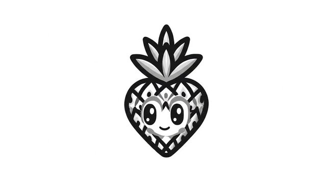 Cute pineapple heart graphic
