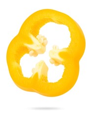 Yellow Bell Pepper Slice Isolated.